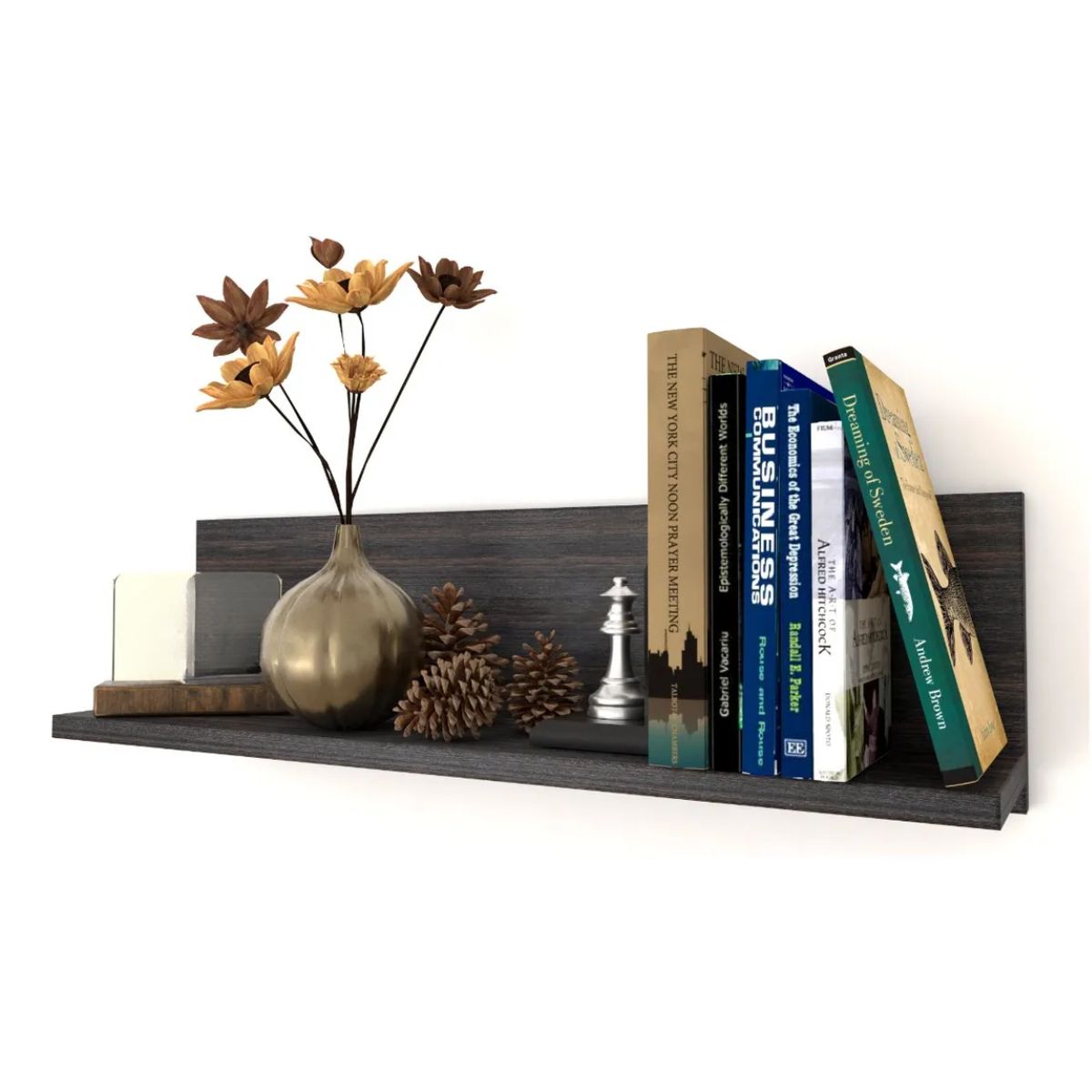GENERICO - Repisa Flotante Modelo Genova  Decoración Moderna Lujosa Gris Oscuro
