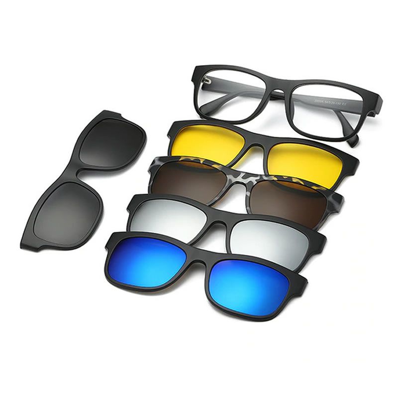 GENERICO - Montura Gafas Clip Iman Magneticas 5 En 1 Sol Cambiable
