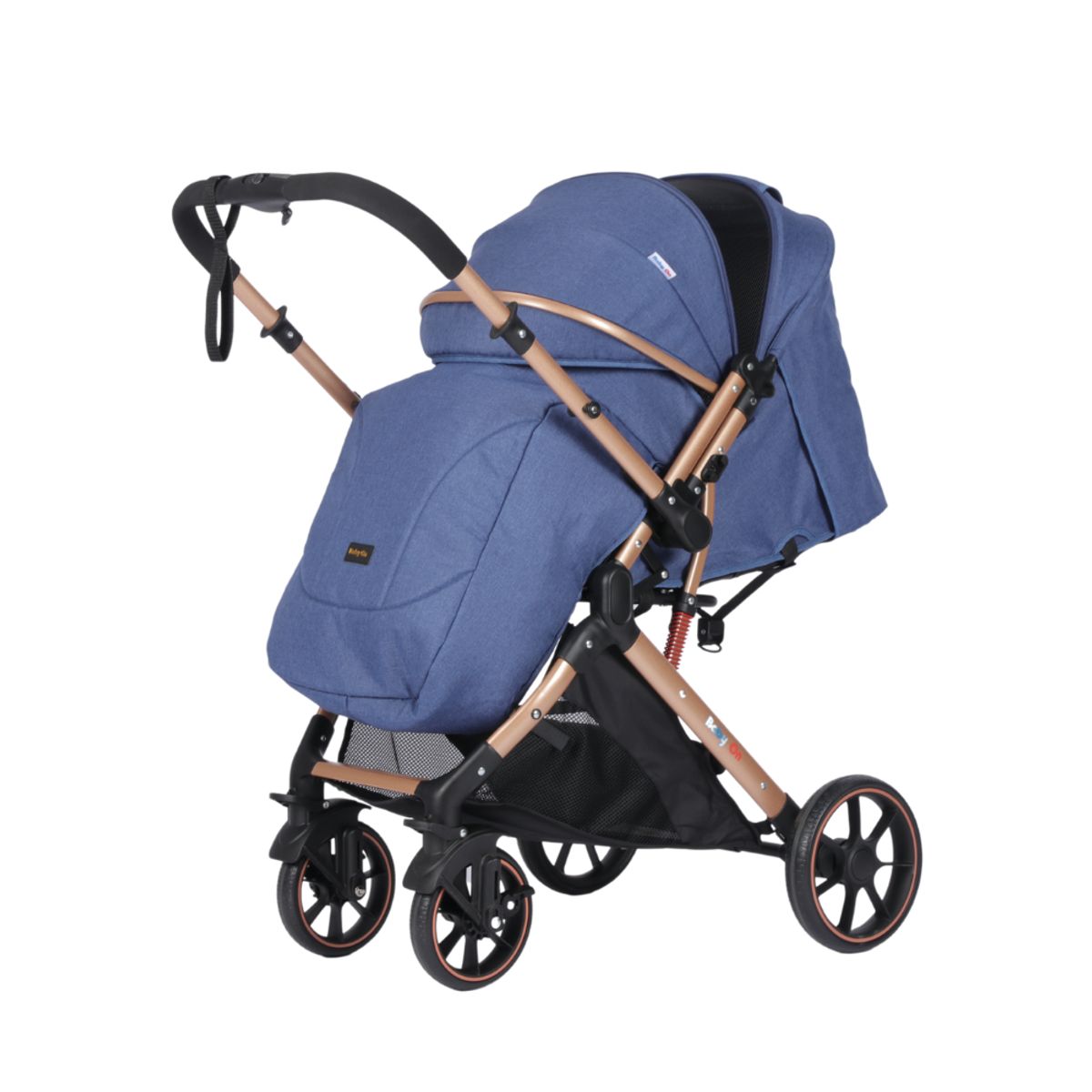 BABY ON - Coche de bebé BabyOn Evolution Reversible Azul + Pañalera
