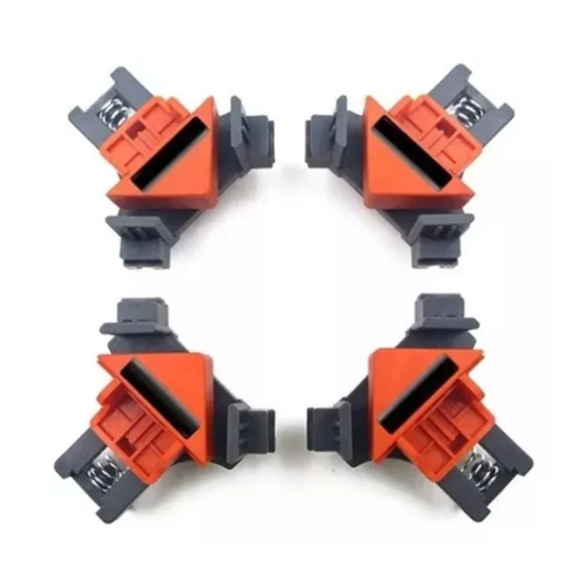 GENERICO - Kit 4 Clips Abrazadera Angular Sujeción Madera 90º
