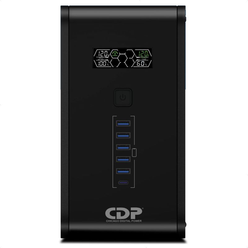 CDP - UPS Interactiva CDP R-smart 1510 1500va, 10 Tomas 6 USB, LCD