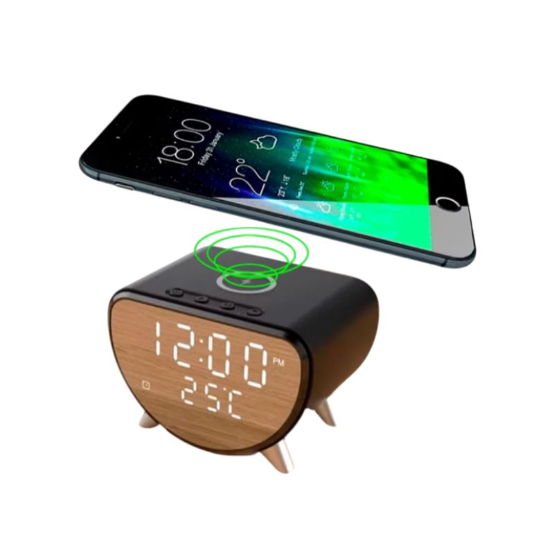 GENERICO - Reloj con cargador inalámbrico parlante AY-23