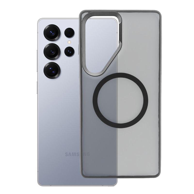 GENERICO - Funda Case Rígido Carga Inalámbrica Compatible Samsung S25 Ultra Gris