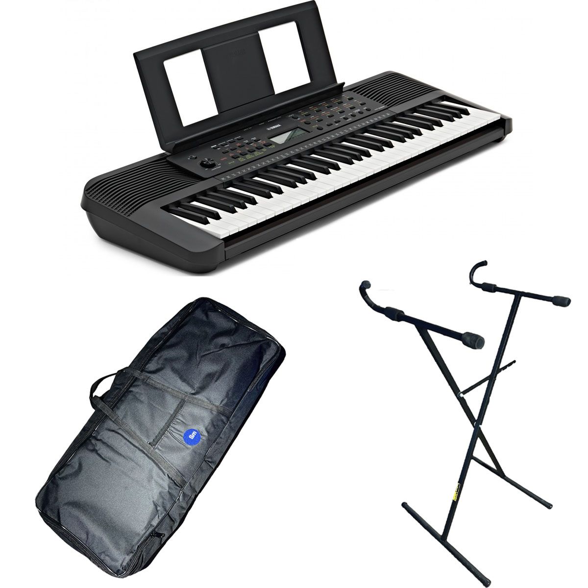 YAMAHA - Teclado Yamaha Psr E283 + Adaptador + Base X + Estuche lona