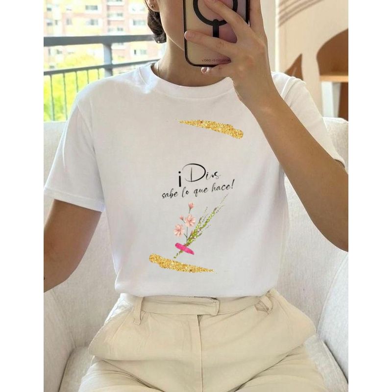 ISMI - Camiseta Cristiana Mujer Manga Corta Poli Algodón Ismi.