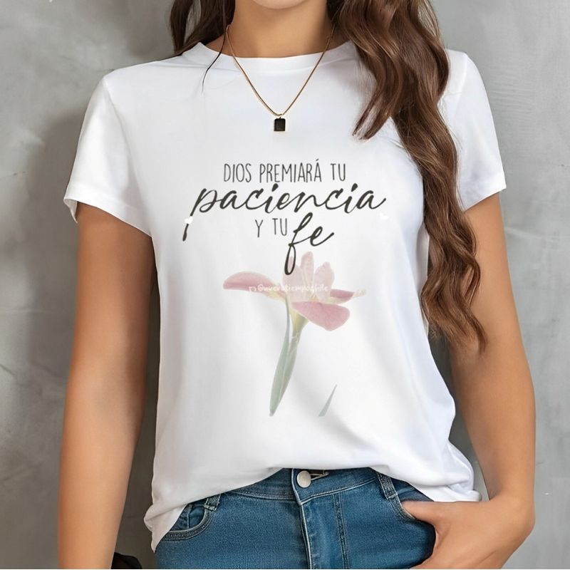 ISMI - Camiseta Cristiana Mujer Manga Corta Poli Algodón Ismi