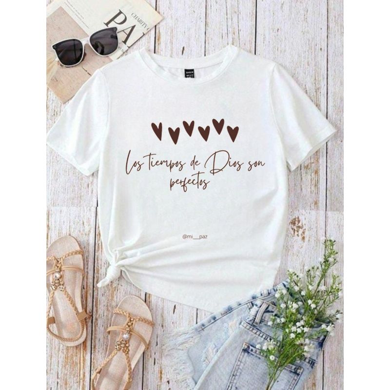 ISMI - Camiseta Cristiana Mujer Manga Corta Poli Algodón Ismi