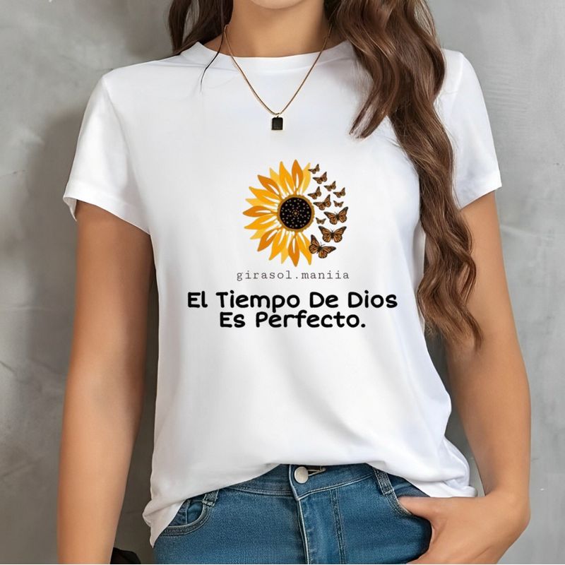 ISMI - Camiseta Cristiana Mujer Manga Corta Poli Algodón Ismi