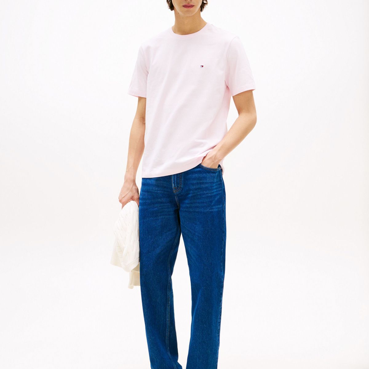 TOMMY HILFIGER - Camiseta rosa de cuello redondo Tommy Hilfiger