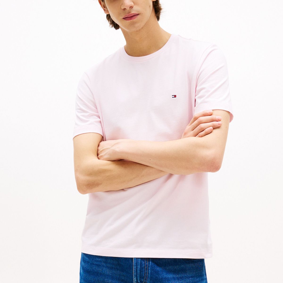 TOMMY HILFIGER - Camiseta rosa de cuello redondo Tommy Hilfiger