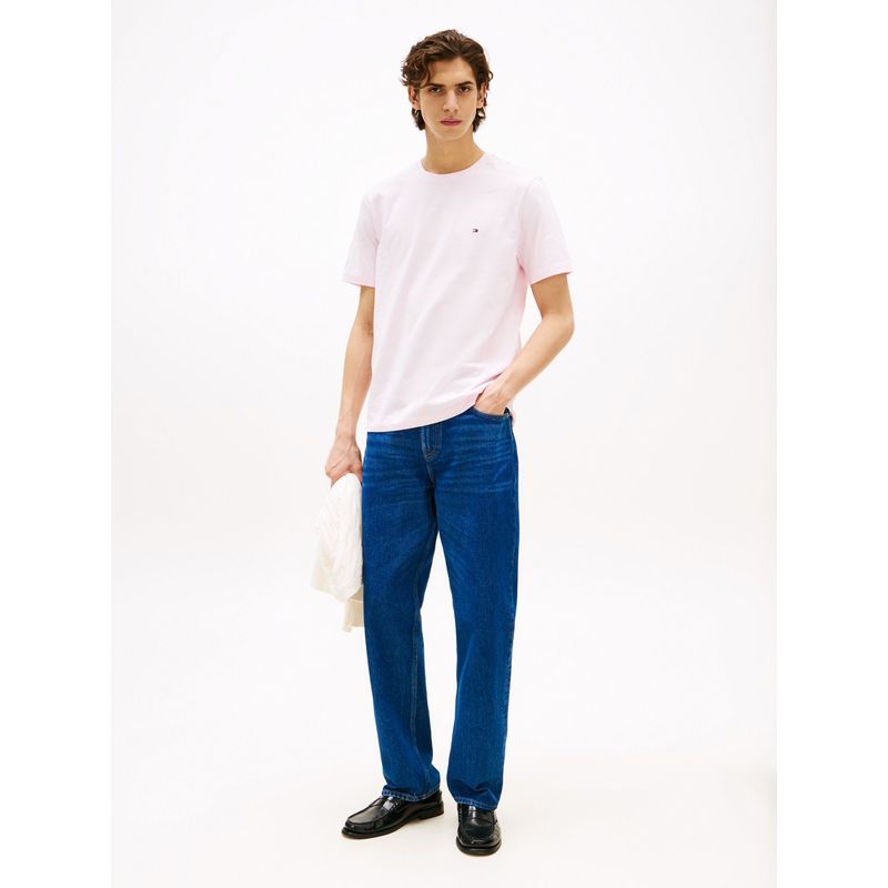 TOMMY HILFIGER - Camiseta rosa de cuello redondo Tommy Hilfiger