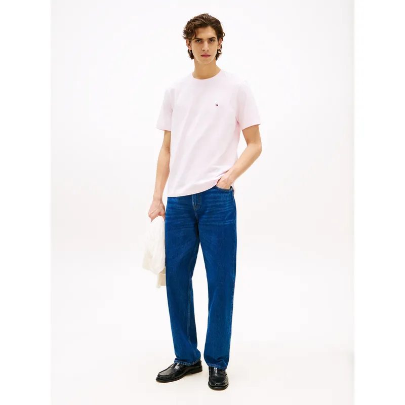 TOMMY HILFIGER - Camiseta rosa de cuello redondo Tommy Hilfiger