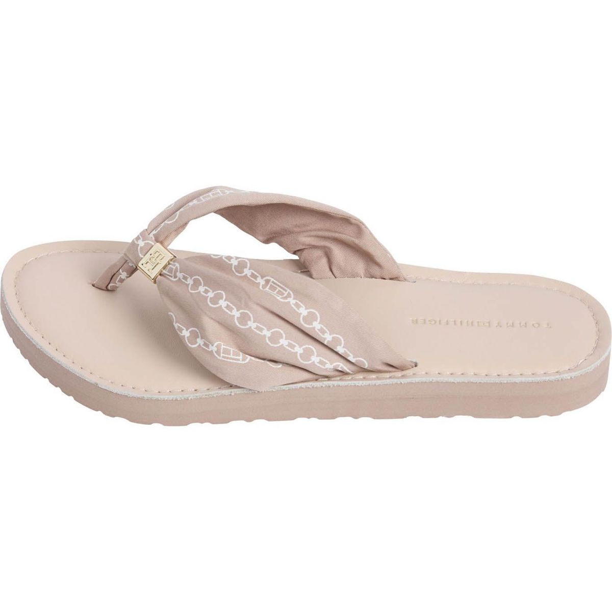 TOMMY HILFIGER - Sandalias beige elevadas con logo Tommy Hilfiger
