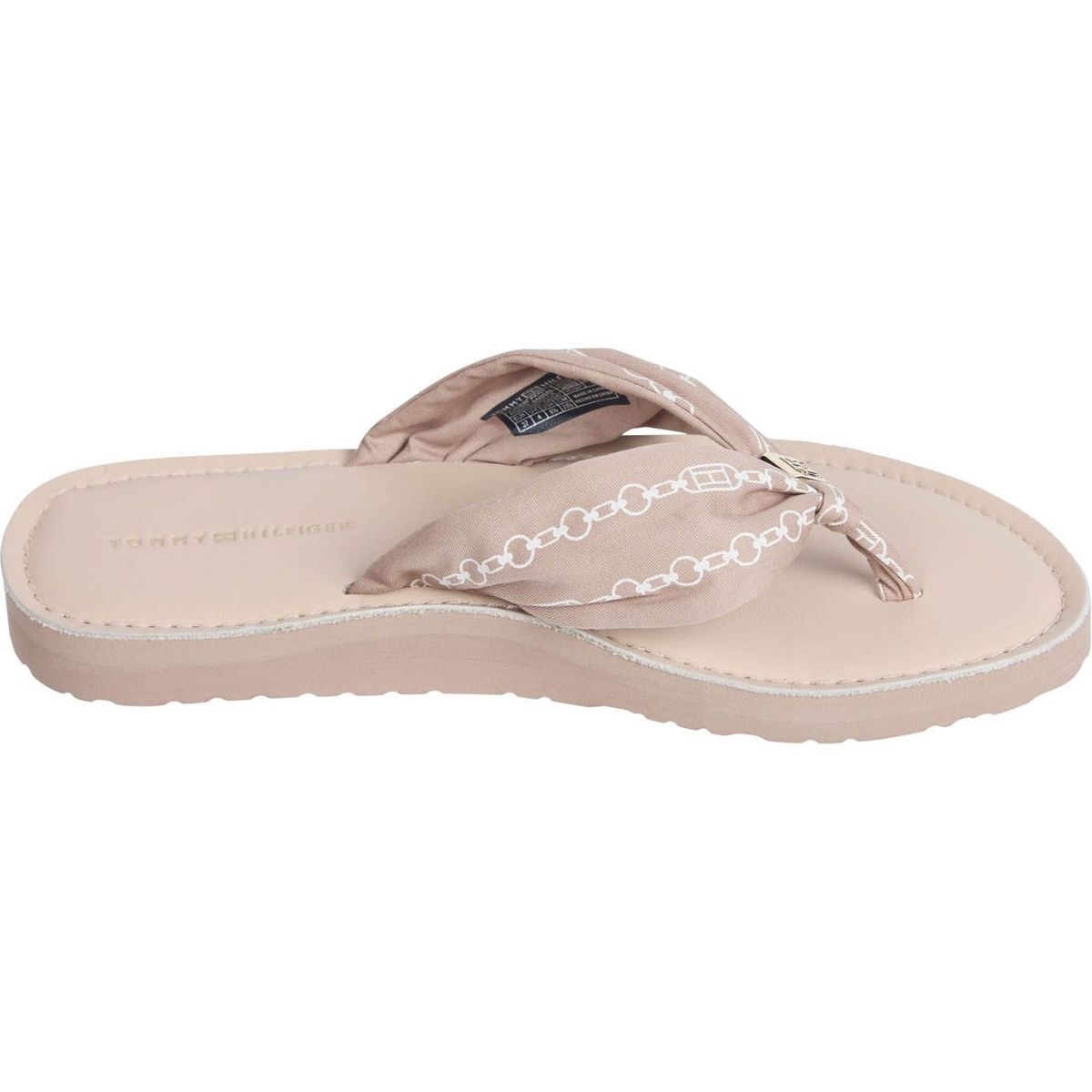 TOMMY HILFIGER - Sandalias beige elevadas con logo Tommy Hilfiger