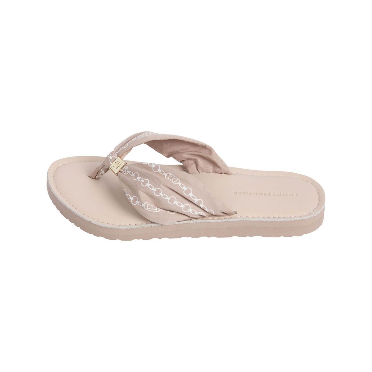 TOMMY HILFIGER - Sandalias beige elevadas con logo Tommy Hilfiger