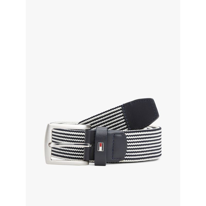 TOMMY HILFIGER - Cinturón azul texturizado con hebilla cuadrada Tommy Hilfiger