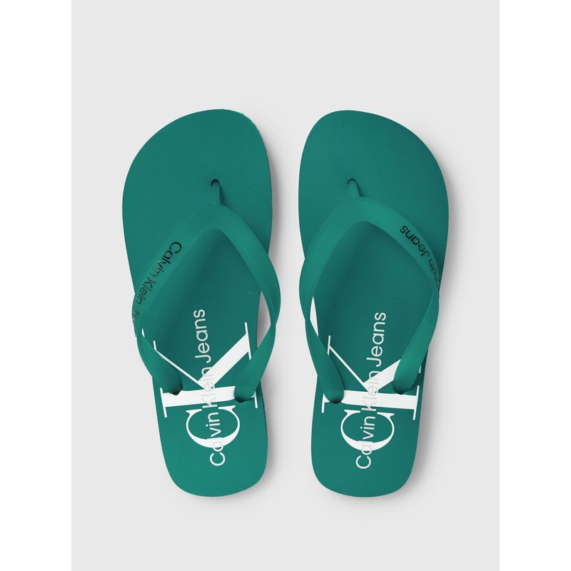 CALVIN KLEIN - Sandalias Verde De Playa Con Monologo Calvin Klein