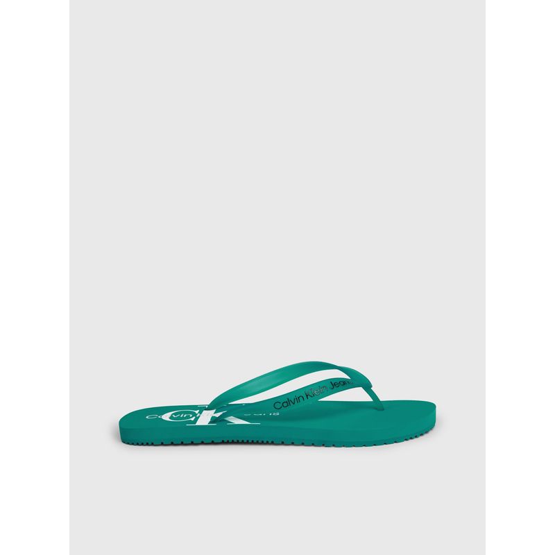 CALVIN KLEIN - Sandalias Verde De Playa Con Monologo Calvin Klein