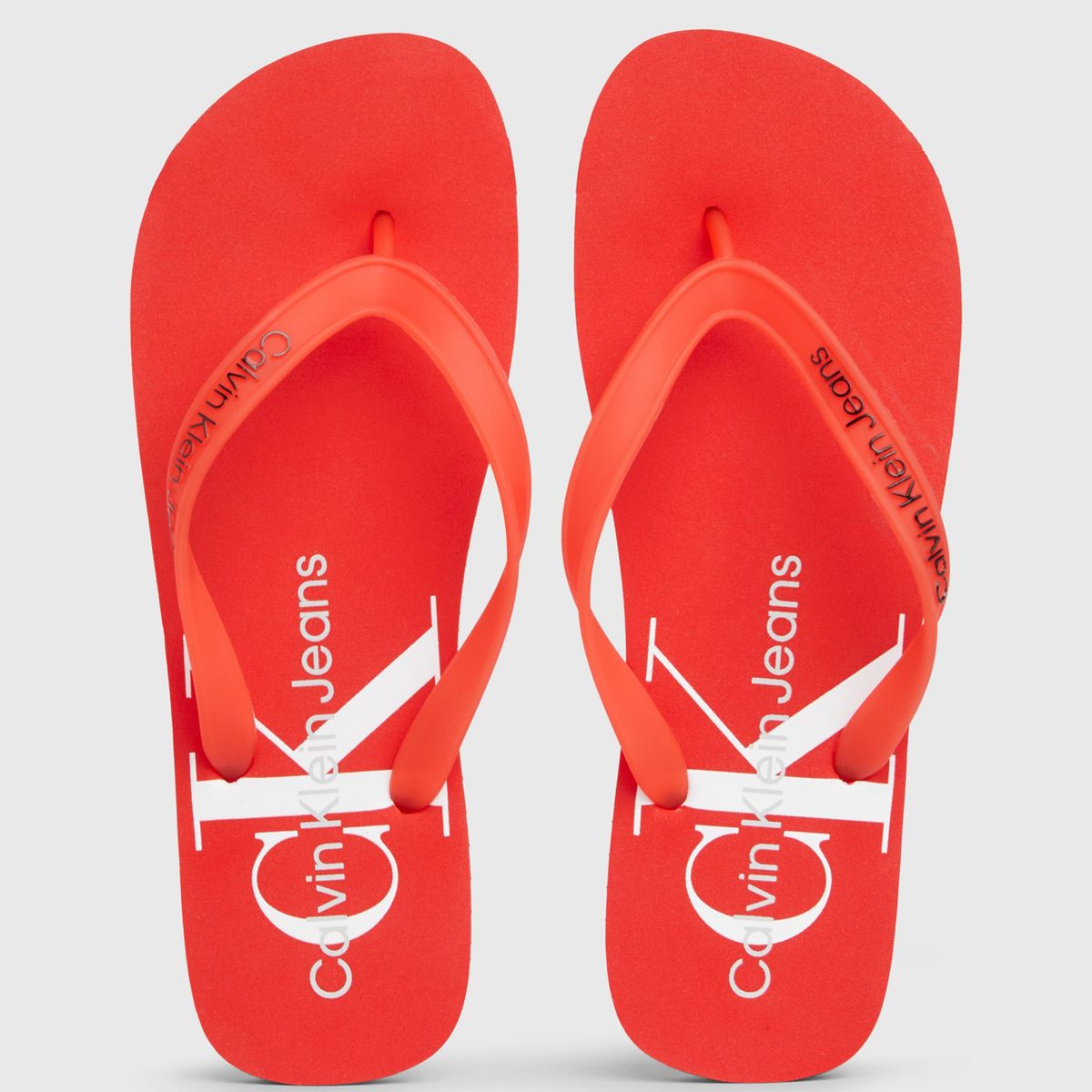 CALVIN KLEIN - Sandalias Naranja De Playa Con Monologo Calvin Klein