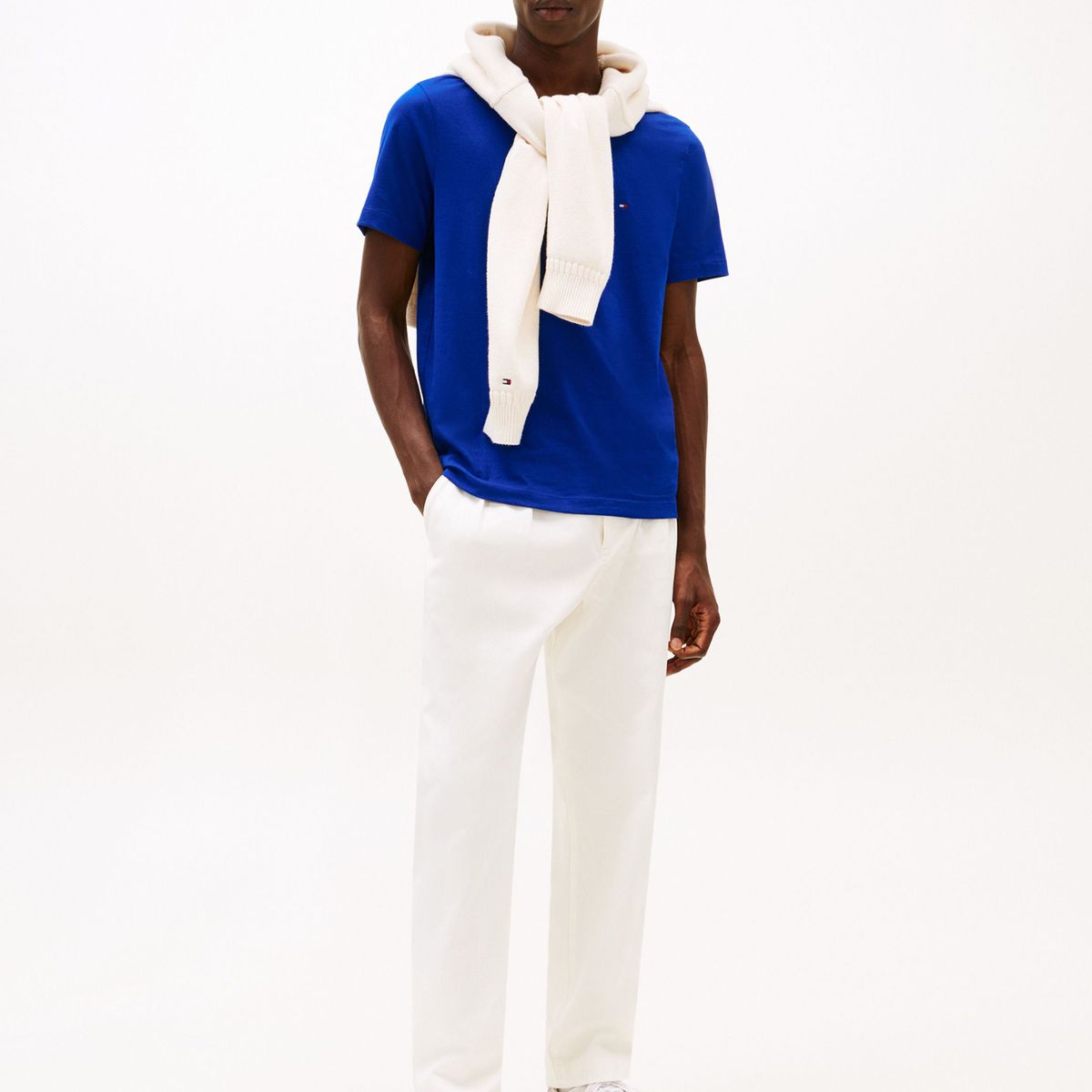 TOMMY HILFIGER - Camiseta azul de cuello redondo Tommy Hilfiger