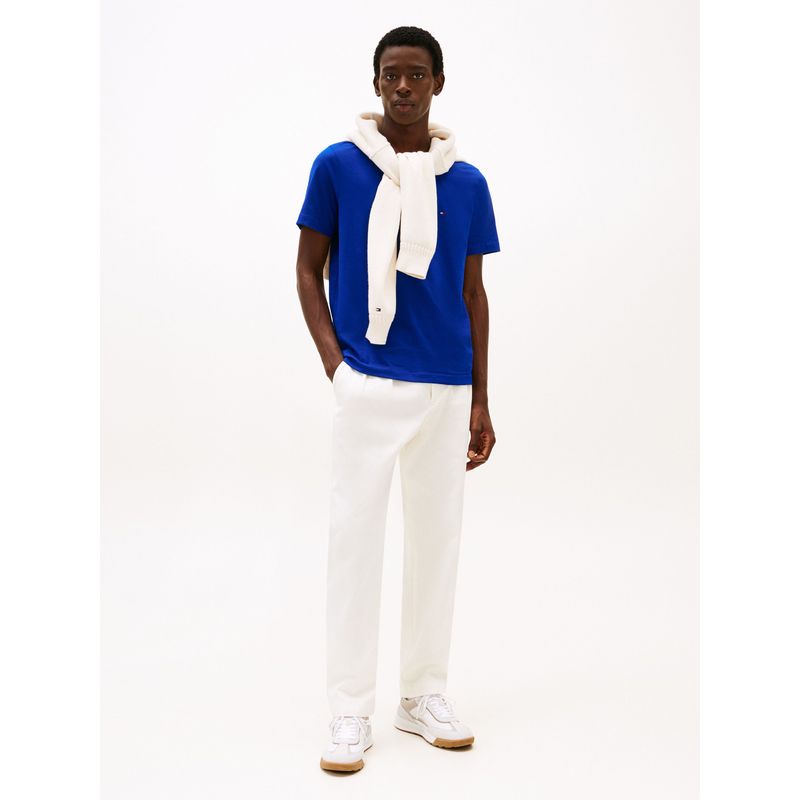 TOMMY HILFIGER - Camiseta azul de cuello redondo Tommy Hilfiger