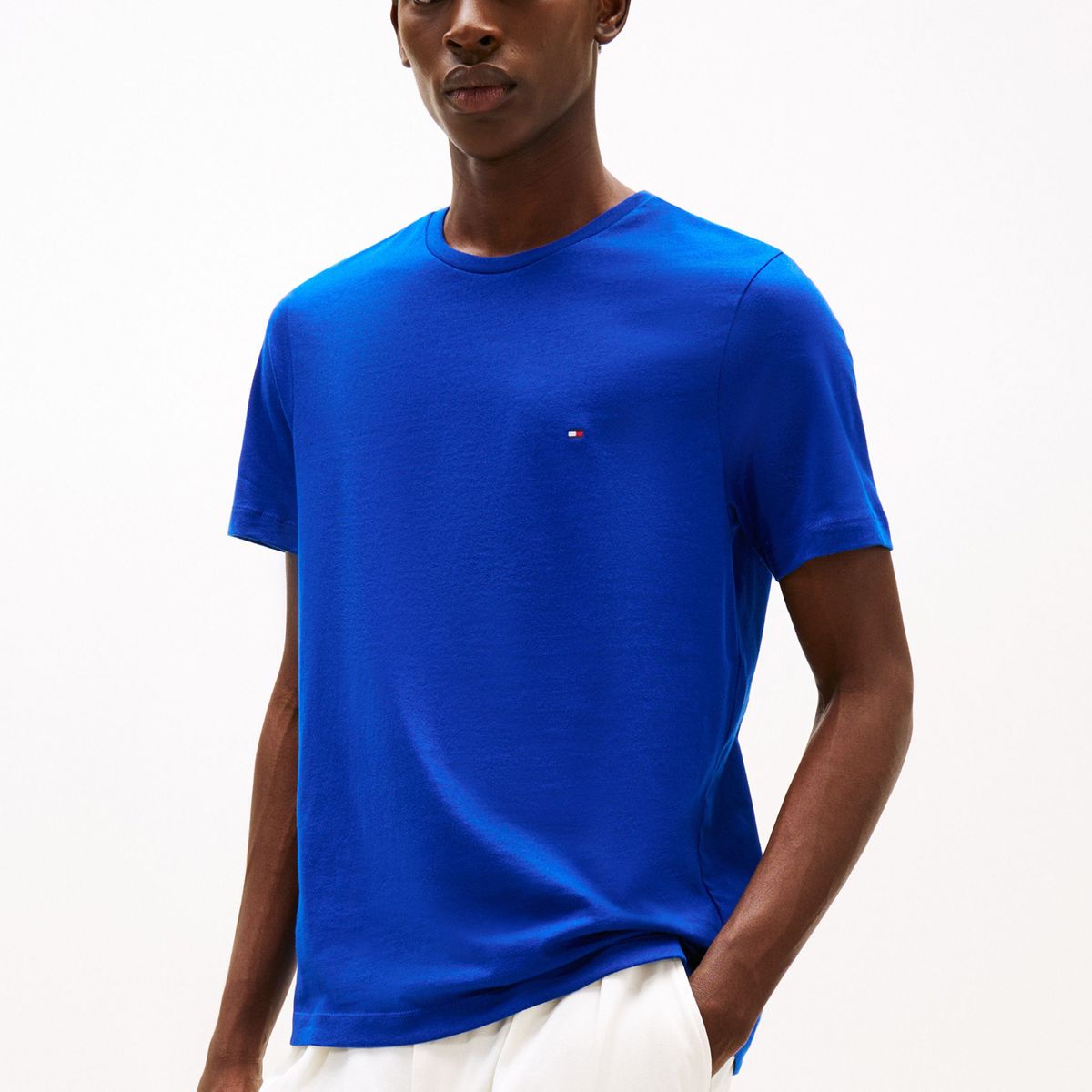 TOMMY HILFIGER - Camiseta azul de cuello redondo Tommy Hilfiger