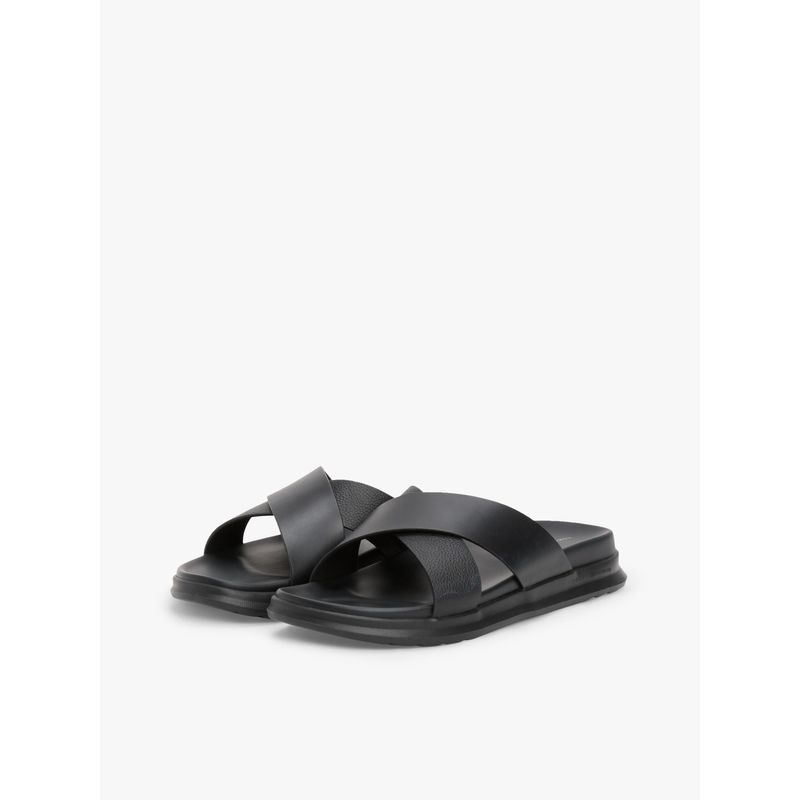 TOMMY HILFIGER - Sandalias negro de Cuero con tiras cruzadas Tommy Hilfiger