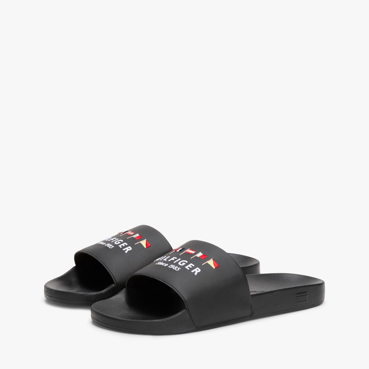 TOMMY HILFIGER - Sandalias negro de piscina con logo bordado Tommy Hilfiger