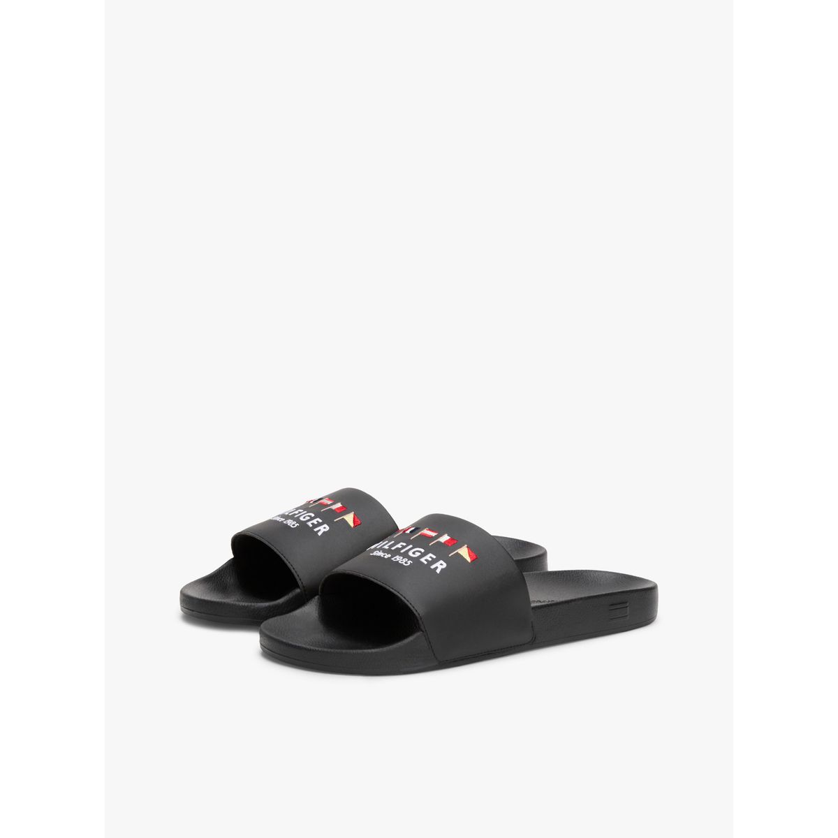 TOMMY HILFIGER - Sandalias negro de piscina con logo bordado Tommy Hilfiger