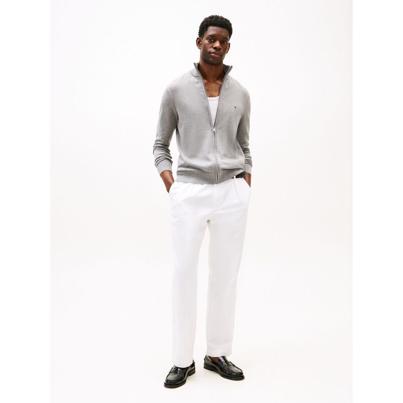 TOMMY HILFIGER - Saco gris de cuello perkins con cremallera Tommy Hilfiger