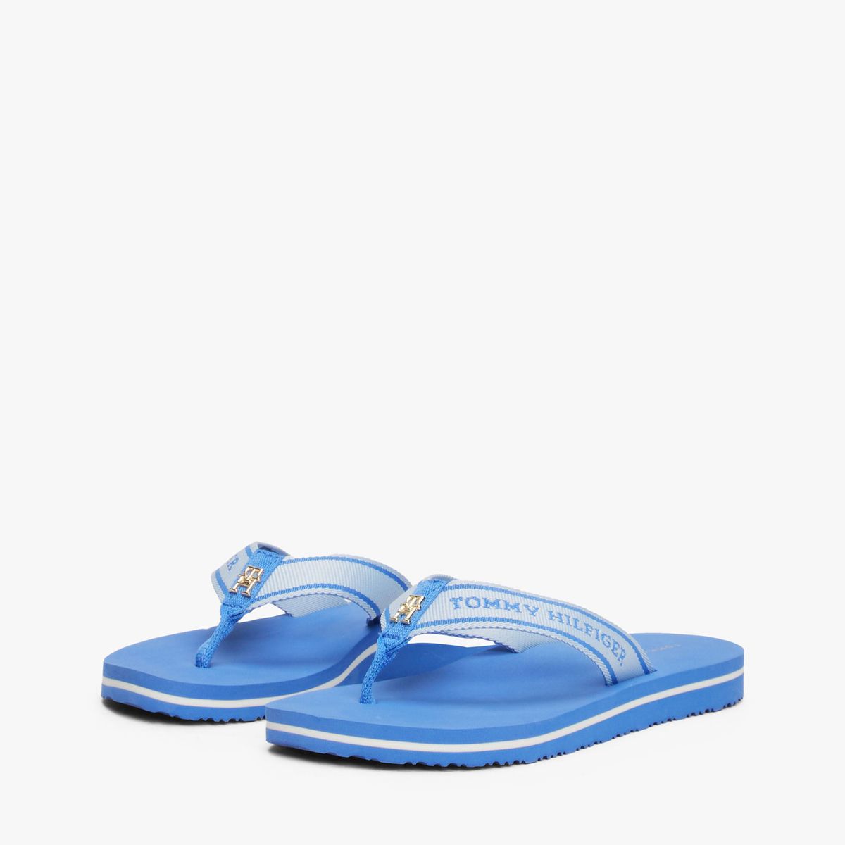 TOMMY HILFIGER - Sandalias azul con inscripción tonal en tiras Tommy Hilfiger