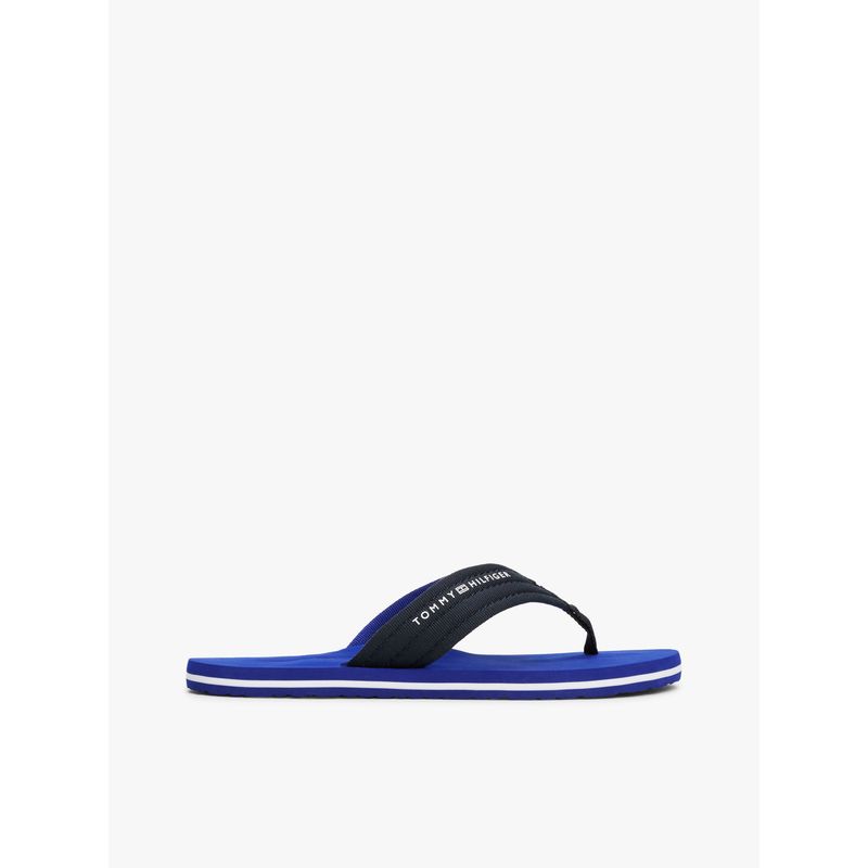 TOMMY HILFIGER - Sandalias azul de tela trenzada con logo Tommy Hilfiger