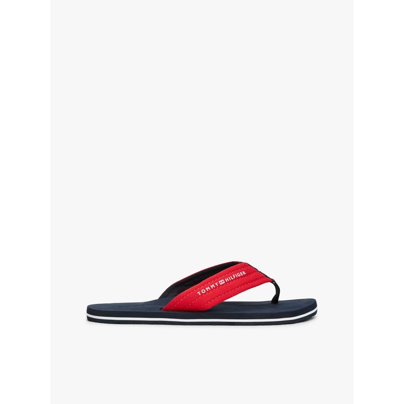 TOMMY HILFIGER - Sandalias rojo de tela trenzada con logo Tommy Hilfiger