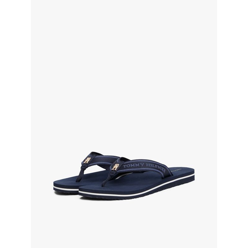 TOMMY HILFIGER - Sandalias azul con inscripción tonal en tiras Tommy Hilfiger