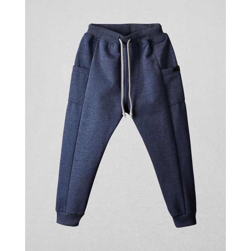 BIGBOYS - Pantalon Sudadera Cargo Azul Niño