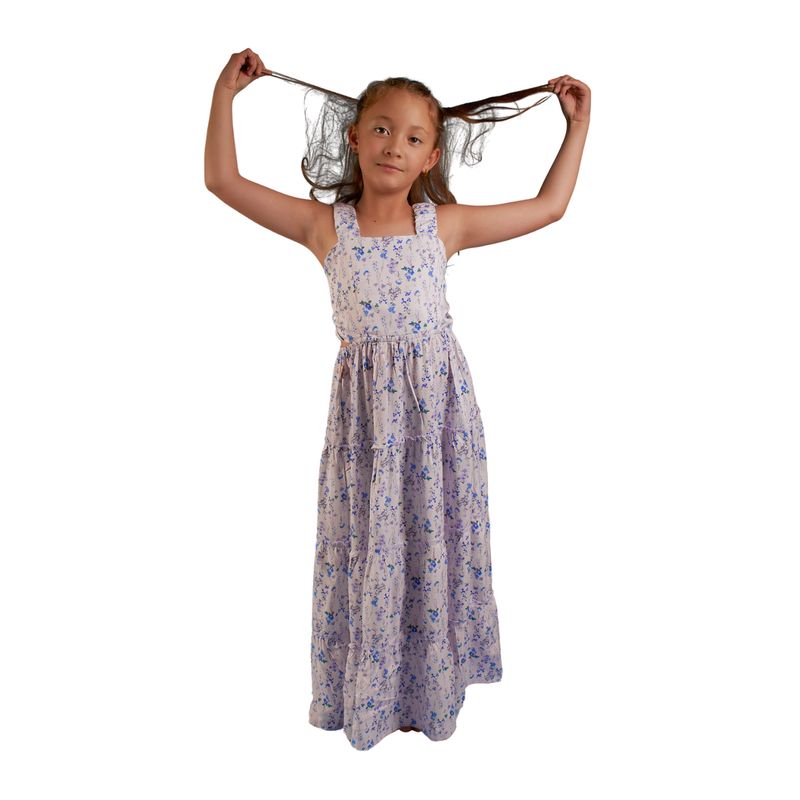BIGBOYS - Vestido Largo Flowers Lila Niña
