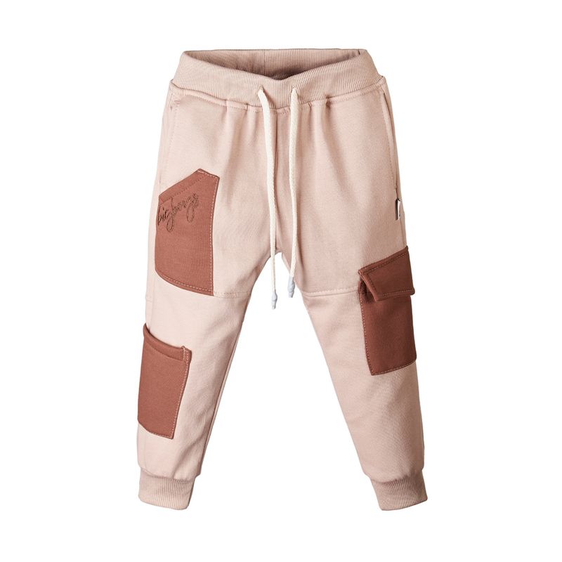BIGBOYS - Pantalon Sudadera Bolsillo Beige Niño