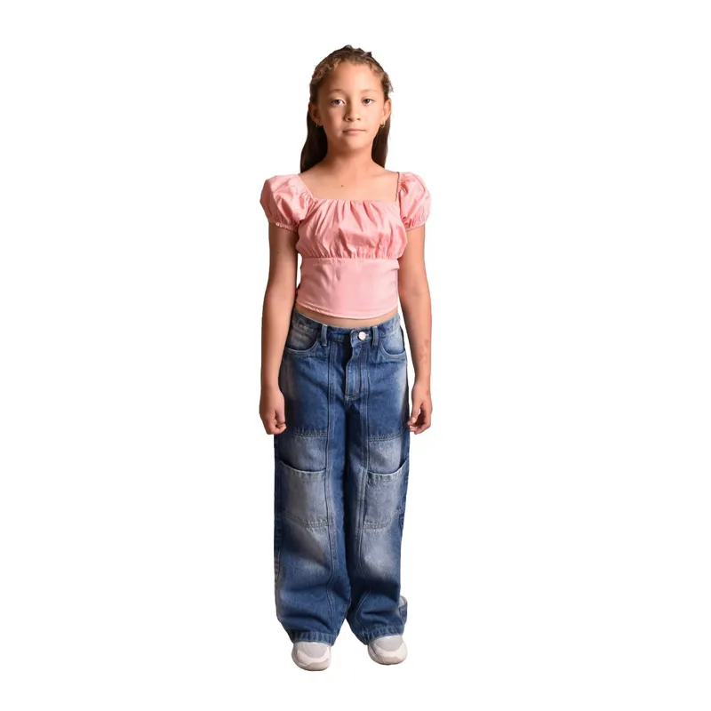 BIGBOYS - Blusa Recogido Salmon Niña
