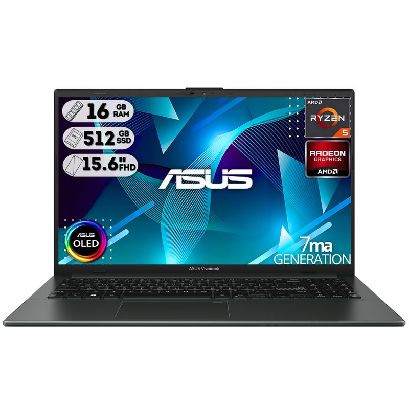 ASUS - PORTATIL E1504FA-L1745 AMD RYZEN 5 7520U 16GB RAM 512GB SSD 15.6 OLED