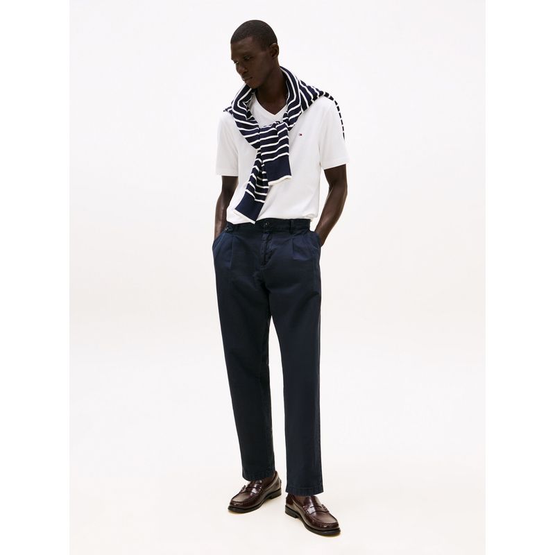 TOMMY HILFIGER - Camiseta blanca de Cuello en V Tommy Hilfiger