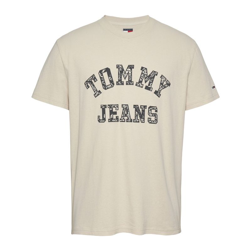 TOMMY HILFIGER - Camiseta beige de corte regular Tommy Jeans