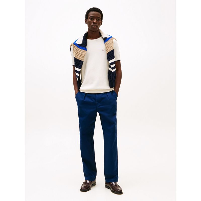 TOMMY HILFIGER - Camiseta blanca de cuello redondo con logo Tommy Hilfiger