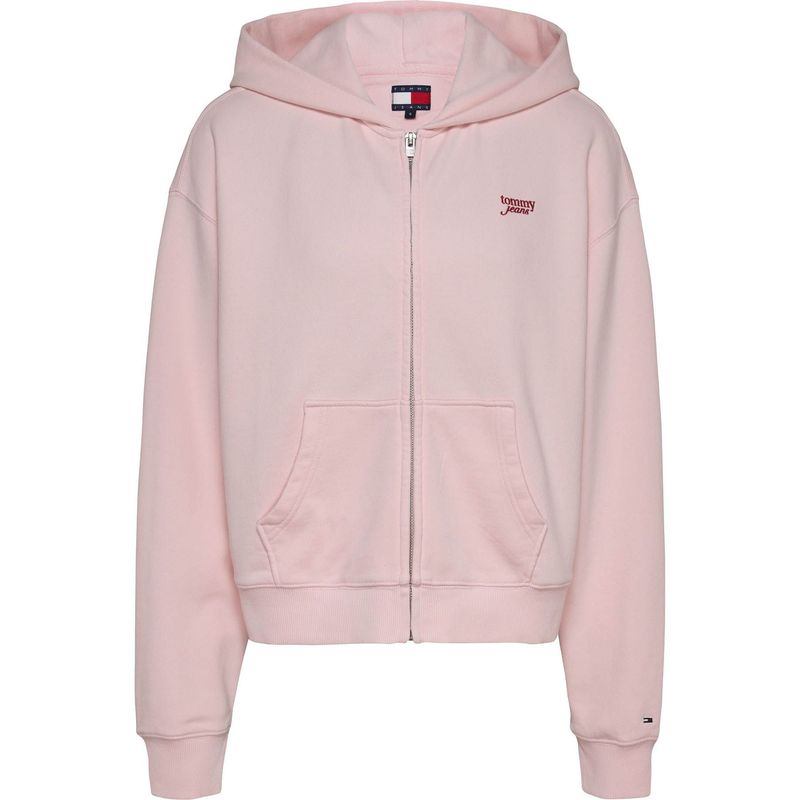 TOMMY HILFIGER - Buzo rosa BXY Script Logo para mujer Tommy Jeans