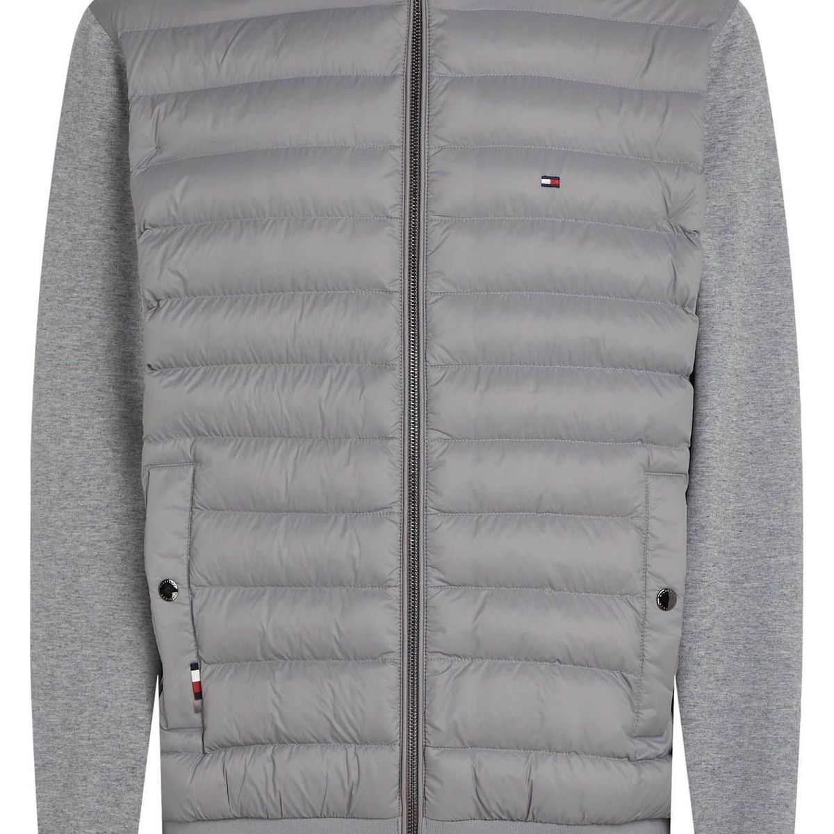 TOMMY HILFIGER - Chaqueta gris acolchada con cuello levantado Tommy Hilfiger