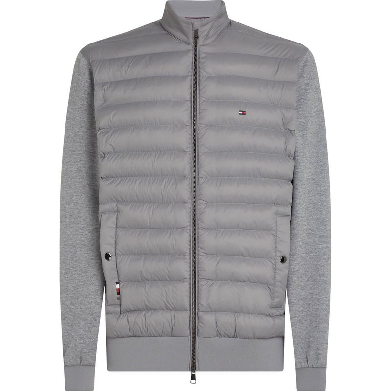 TOMMY HILFIGER - Chaqueta gris acolchada con cuello levantado Tommy Hilfiger