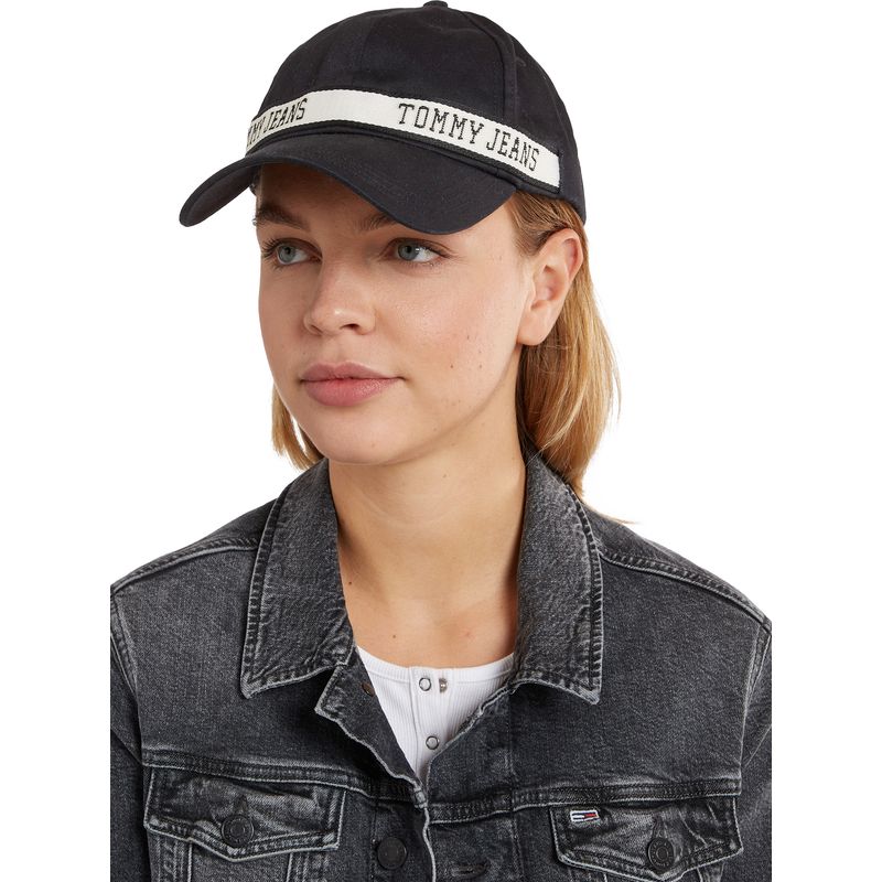 TOMMY HILFIGER - Gorra negra con logo Tommy Hilfiger