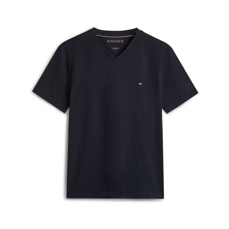 TOMMY HILFIGER - Camiseta azul de Cuello en V Tommy Hilfiger