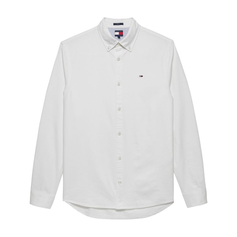 TOMMY HILFIGER - Camisa blanca Oxford de corte regular Tommy Jeans