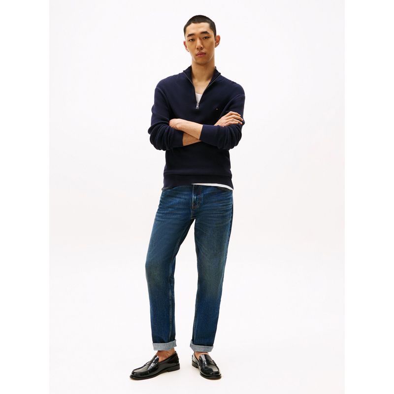 TOMMY HILFIGER - Saco azul texturizado con cremallera Tommy Hilfiger