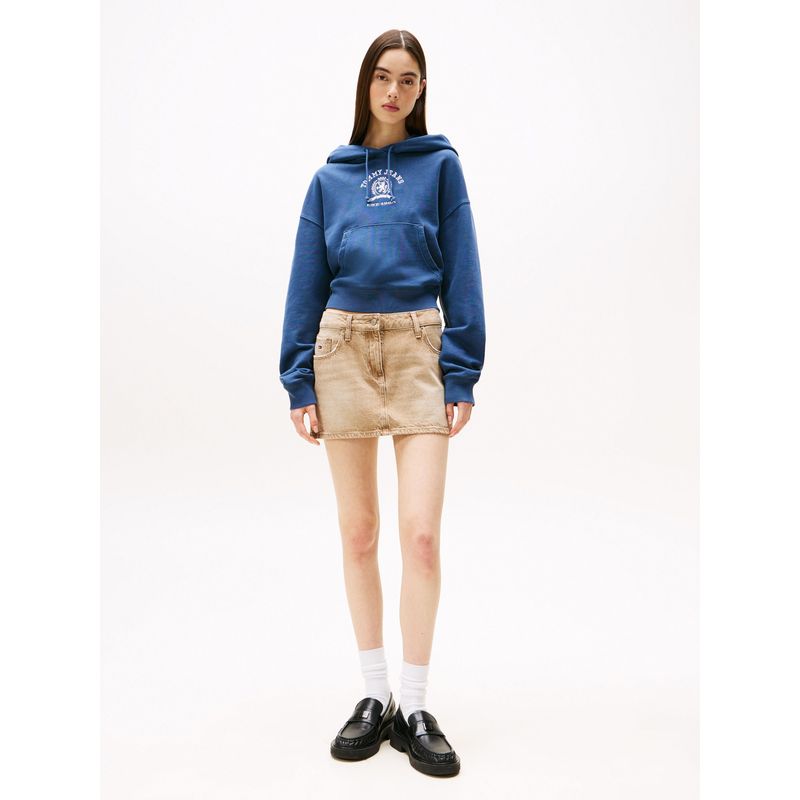 TOMMY HILFIGER - Buzo azul holgado con capota y escudo Tommy Jeans
